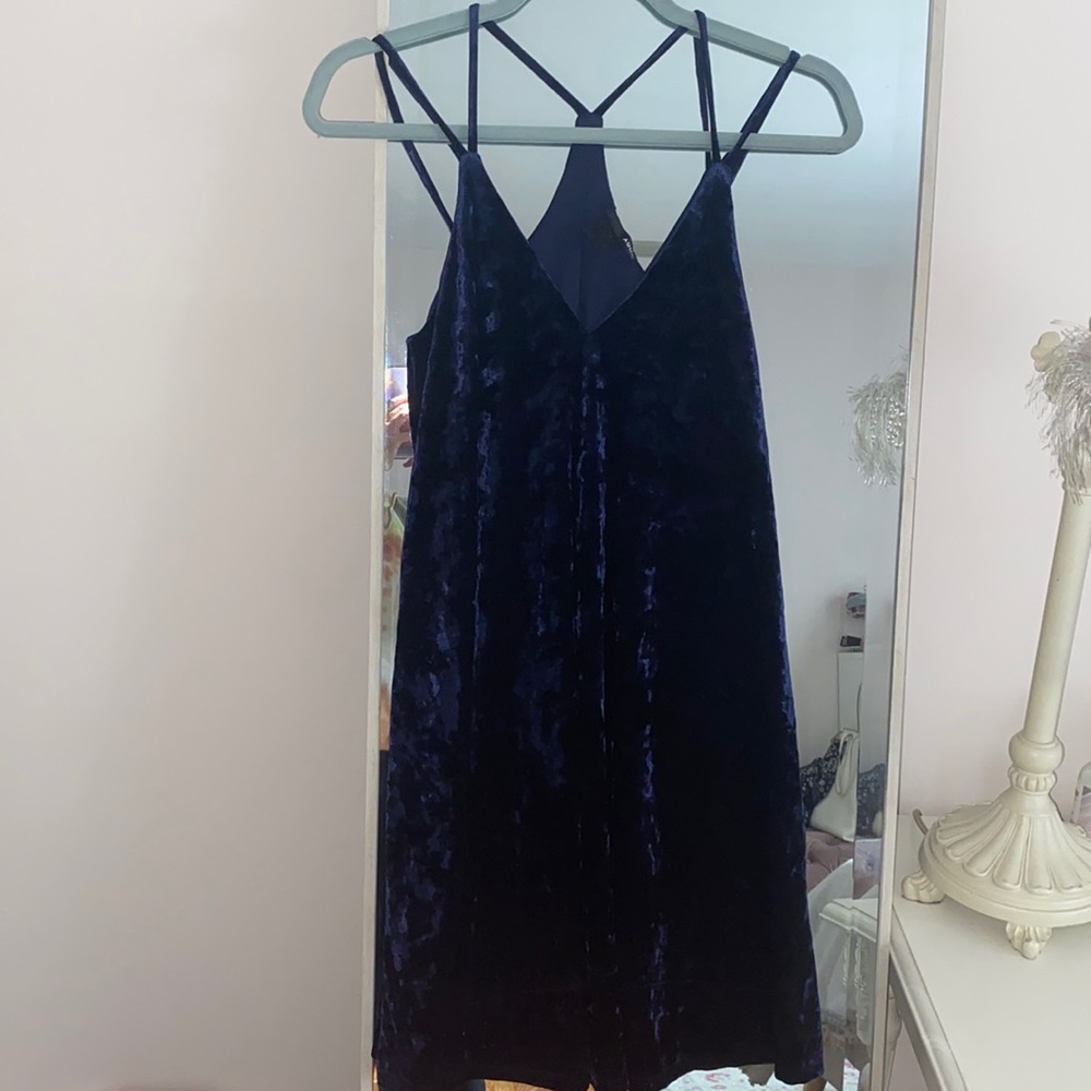 Blue Velour Aqua Swing Dress